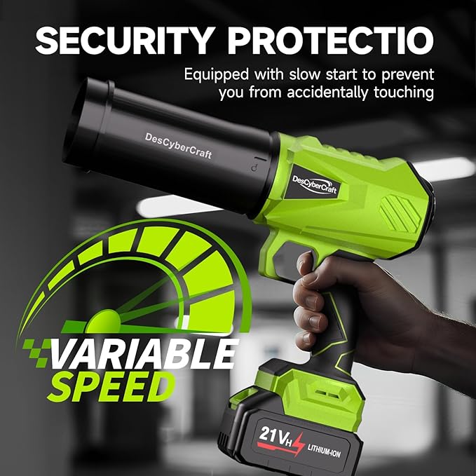 Leaf Blower Cordless with Battery and Charger, 21V Portable Handheld Electric Leaf Blower, Extended Nozzle Design, Adjustable Speed Blower for Patio Cleaning