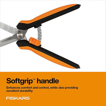 Fiskars Pruning Shears for Gardening, Multipurpose 8" Garden Shears with Sheath and SoftGrip Handle, Great for cutting Nursery Pots, Bags, and Wire