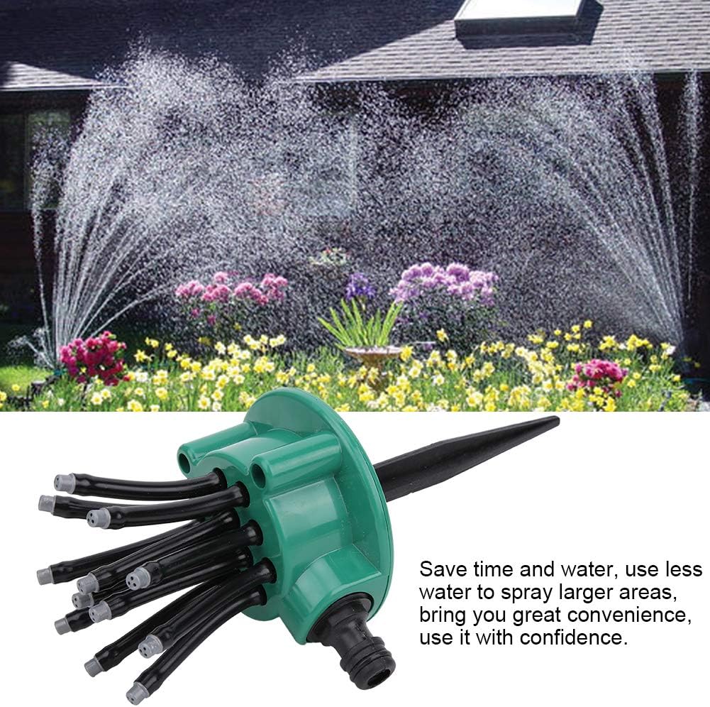 Yosoo Health Gear 360 Degree Rotating Garden Automatic Multi Heads Sprinkler with Flexible Noodle Shape Sprayers for Agricultural Irrigation, Quality ABS Sprinkler Nozzle with 3 Independent Holes