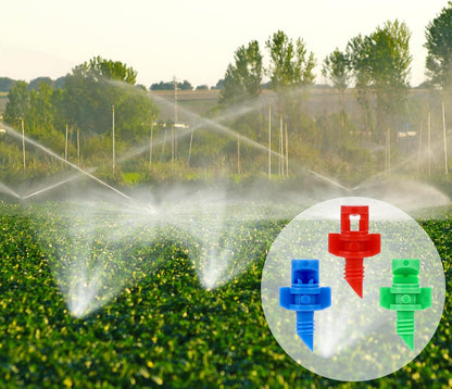 150PCS Drip Irrigation Emitters, 90/180/360 Degree Micro Sprinkler Heads Irrigations Sprinkler Head Micro Sprayer Refraction Irrigations Emitters for Garden Lawn Greenhouse Irrigation System