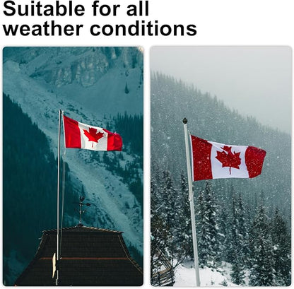 5x8 FT Outdoor Canada Flag Canadian National Flag with Embroidered Maple Leaf Heavy Duty 210D Nylon Sewn Stripes with 2 Brass Grommets for Garden, Home & Wall Decor