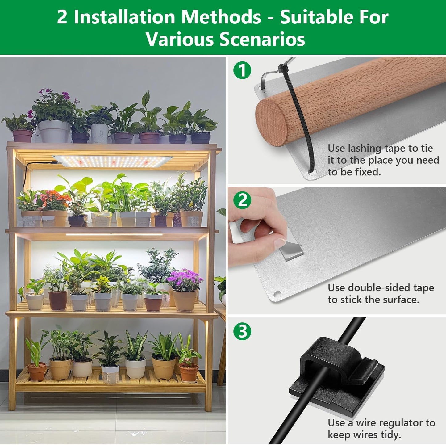 Grow Lights for Indoor Plants, 882 LED Full Spectrum Plant Light 6 Panel for Growing Seedling Starting, Slim Grow Lamp with UL Adapter, 6/12/16H Timer, 3 Light Modes, 5 Dimmable