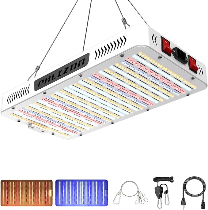 Phlizon pro2000W High Power Led Grow Light with High Yield Diodes Full Spectrum LED Grow Lights for Indoor Plants Greenhouse Veg Bloom Light Hydroponic Grow Lamp