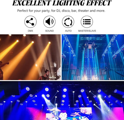 LED Par Lights 18x12W Outdoor Waterproof Stage Light RGBW 4-in-1 DMX Control for Events DJ Disco Festival Wedding Party Outdoor Stage Lighting 2 Pack