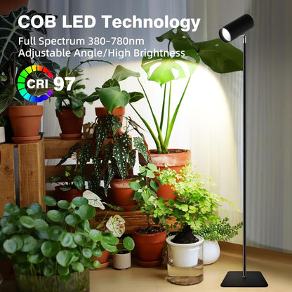 30W Full Spectrum Grow Light, 5000LM High-CRI COB LED Floor Lamp with 6/8/12H Timer, Adjustable Height (28"-83") & Angle, Grow Lights for Indoor Plants, Succulents & Flowers (warm white 4000K)