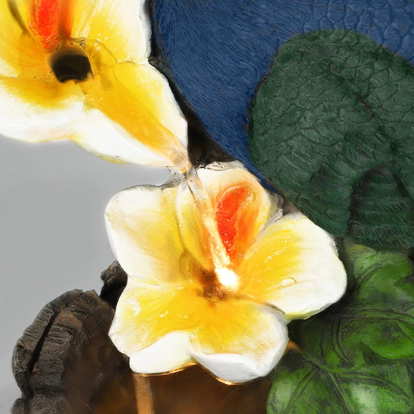 Ferrisland Resin Peacock Waterfall Fountain 3 Tiered Outdoor Floor Stacked Water Fountain Sculpture for Lawn Decorative Garden Party Landscape Patio Court Backyard Deck Art Decor 22.8" Blue