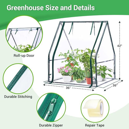 Mini Greenhouse for Indoor Outdoor: Ohuhu Portable Green House with Waterproof Pad for Small Plants Nursery Germination, 36"x36"x42" Light Duty Cover Tent Humidity Dome Seedling Accessory