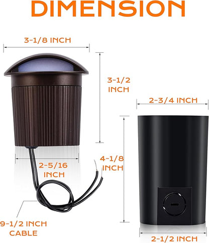 CLOUDY BAY [6 Pack] 5W Well Lights Low Voltage Landscape Lighting,12V-24V Waterproof Outdoor Side-lit Light,2700-5000K 5CCT In Ground Lights for Fence Pathway Deck, IP67 Rating,Bronze