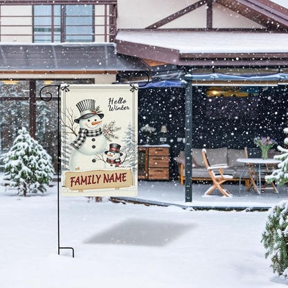 Custom Winter Garden Flag for Outdoor Personalized Winter Yard Flags Decor Customized Flag Add Your Own Picture/Text House Lawn Banner Double Sided Home Wall Decoration 12.5x18 28x40
