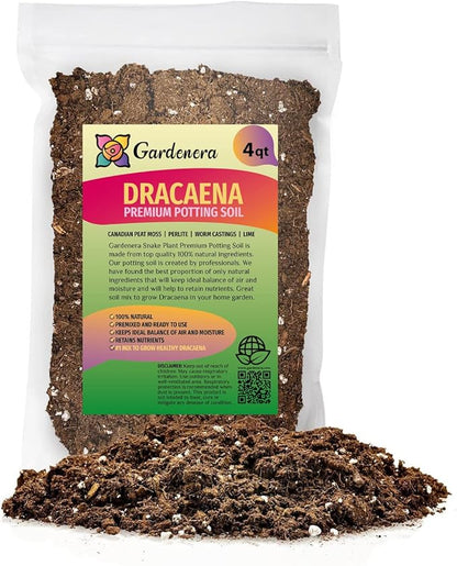 GARDENERA Premium Dracaena Potting Soil Mix - (4 Quart Bag)