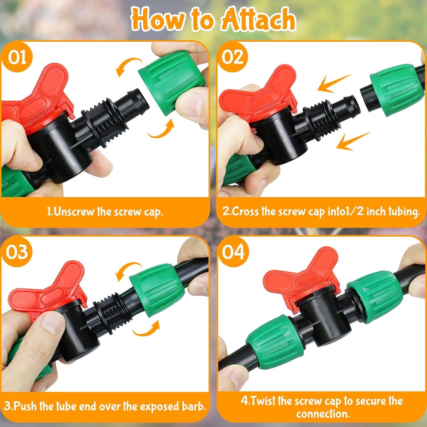 10 Pack Drip Irrigation Valve for 1/2 Inch Drip Tubing (1/2" ID x 0.65" OD)：1/2'' In-line Locked Barbed Ball Valve Drip Line Shut Off Valve Parts In Irrigation System for Garden