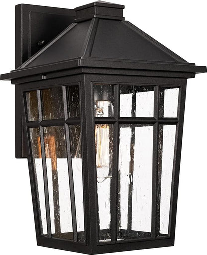 Darkaway Outdoor Sconce Lights Wall Light Fixtures, 14inch Large Porch Light Outdoor Wall Anti-Rust Waterproof Aluminum with Glass Exterior Light Fixture for Patio Yard Doorway Garage (Large, Black)