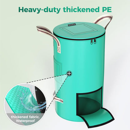 Reusable Garden Yard Waste Bag – 43 Gallon Breathable Thickened Reusable Lawn Bag, with 4 Handles for Easy Moving & Foldable Design, for Leaf & Miscellaneous Debris Collection(Green)