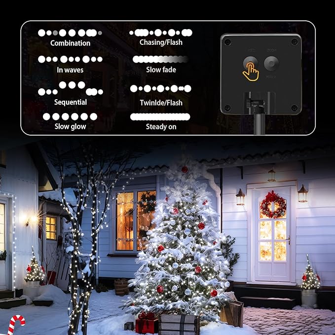 6 Pack Solar String Lights Outdoor, 600 LED Extra-Long 236Ft Solar Lights Outdoor with 8 Lighting Modes, IP65 Waterproof for Garden, Patio, Xmas, Balcony, Tree, Wedding, Party Decor (White)