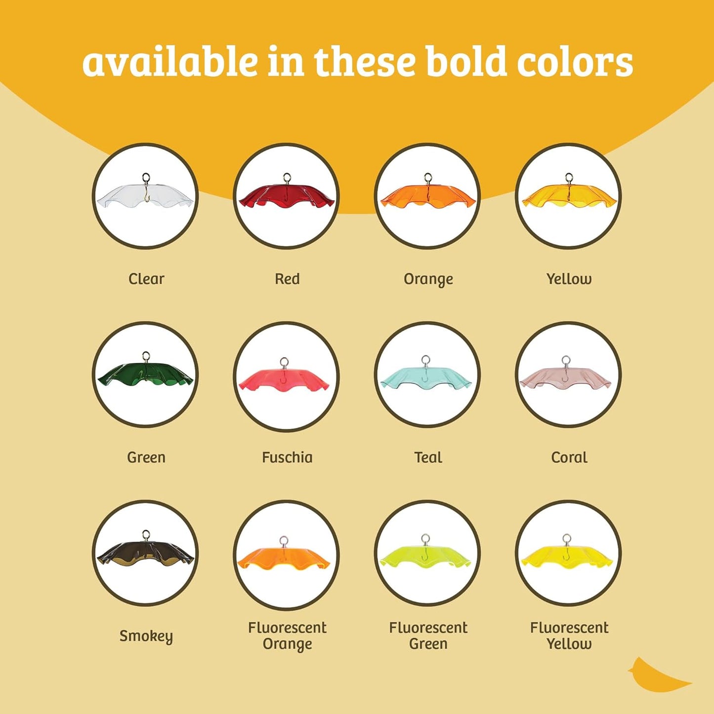 Birds Choice WGORANGE Weatherguard, Weather-Resistant Acrylic Bird Feeder Weatherguard, 13", Orange…