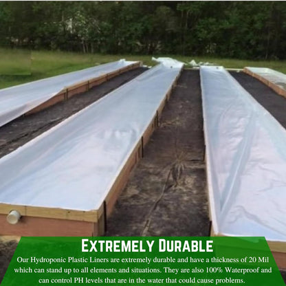 Farm Plastic Supply - Dura-Smooth Hydroponics Plastic Liner 20 mil Black/White - Hydroponic Growing Kit, Hydroponic Liner, Hydroponics, Hydroponic Growing, Pond Liner, Durasmooth (18' x 10')