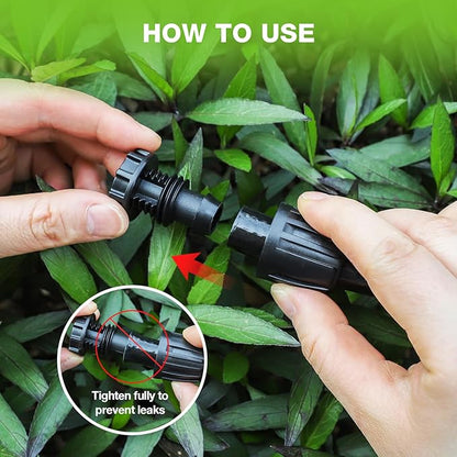 Bonviee 10 Pack 1/2” Drip Irrigation End Cap Connectors, Barbed Lock End Plug Fittings for 1/2 Inch Tubing, Leak-Proof Closure for Garden Hose Drip Line Termination, Easy No-Leak Installation