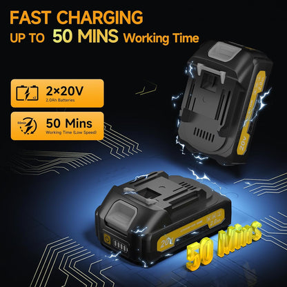 Small Leaf Blower Cordless with 2 Batteries and Fast Charger, 3 Speed Modes, 210 MPH Battery Powered Blower with 3 Nozzles, Lightweight Electric Leaf Blowers for Lawn Care, Blowing Leaves, Car Drying