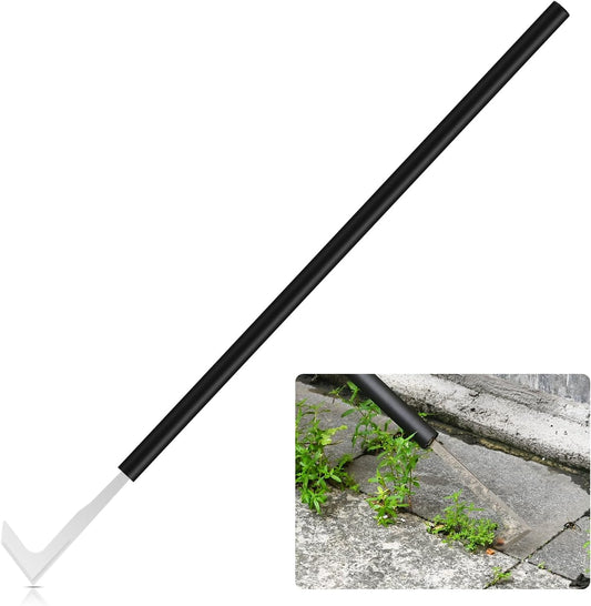 49.2” Long Handle Crack Weeder, 3 Adjustable Length Crevice Weeding Tool Manual Weeder Puller for Sidewalk, Paver, Wall Gaps, Lawn Yard Gardening Tool (Silver)