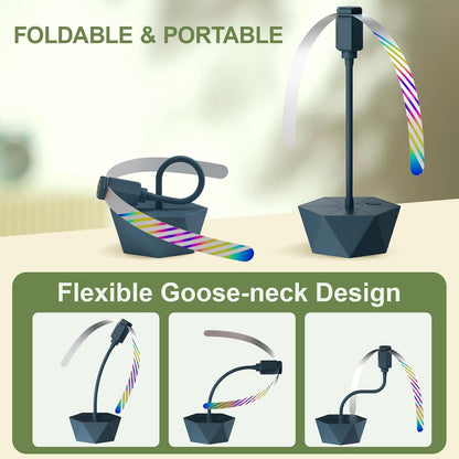 Portable Battery Powered Fly Fans for Tables Up to 15 Hours Working Time, 4-Pack Indoor Outdoor Food Fan with Flexible Goose-Neck Blades for Home Restaurant Party Picnic Patio BBQ, Navy Blue