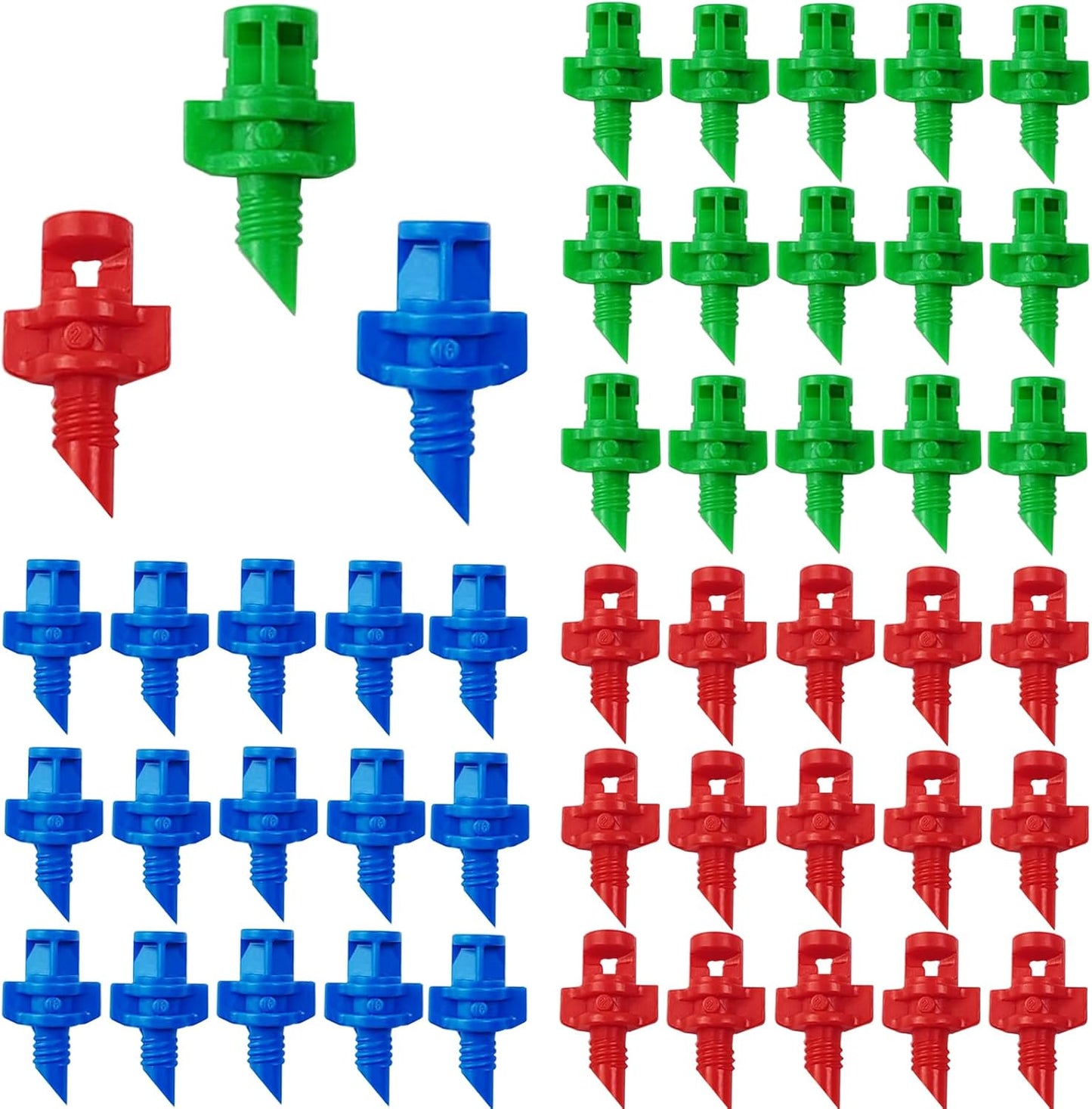 RONYOUNG 210PCS 90/180/360 Degree Polyethylene (PE) Micro Sprayer Refraction Automizing Sprinkler Nozzle Irrigation System Garden Lawn Plant Irrigation Water Sprinkler