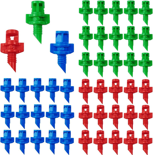 RONYOUNG 210PCS 90/180/360 Degree Polyethylene (PE) Micro Sprayer Refraction Automizing Sprinkler Nozzle Irrigation System Garden Lawn Plant Irrigation Water Sprinkler