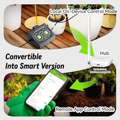 RAINPOINT Programmable Drip Irrigation System for Indoor Houseplant Up to 15 Plants, Compact Dual-Powered Vacation Automatic Plant Waterer Self Watering Device While Away Low Water Auto Shut-Off