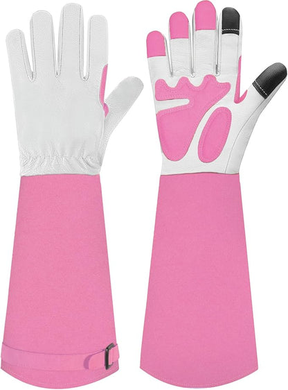 Long-Gardening-Gloves for Women/Men - Thorn Proof Rose Pruning Gloves Heavy Duty Gauntlet-M