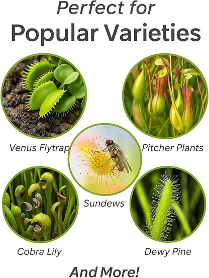 GARDENERA Sphagnum Moss Potting Mix for Carnivorous Plants, Moss and Perlite Blend for Potting Venus Fly Traps, Sarracenia, Pitcher Plants - 75% Sphagnum Moss + 25% Perlite - Made in USA - 4 Quart