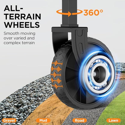 Collapsible Wagon Cart Foldable Beach Wagon with All-Terrain Wheels - 380 LBS Heavy Duty Grocery Cart for Shopping, Beach, Camping, Sports, Garden (Blue)