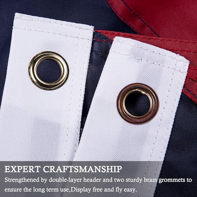 Ohio State 3x5 ft OH Flag - Heavy Duty 210D Nylon with Embroidered Stars - Outdoor/Indoor All Weather Burgee Flag with Strong Canvas Header/Brass Grommets/Sewn Stripes