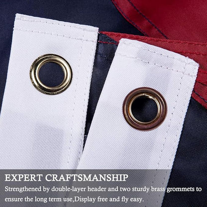 Ohio State 3x5 ft OH Flag - Heavy Duty 210D Nylon with Embroidered Stars - Outdoor/Indoor All Weather Burgee Flag with Strong Canvas Header/Brass Grommets/Sewn Stripes