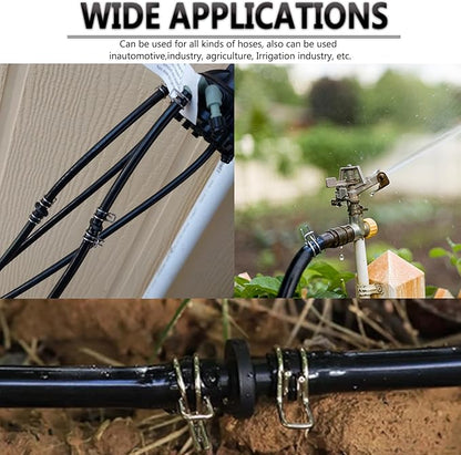 1/4" Irrigation Hose Clamp, Firm and Leak-Proof, Easy to Install, Solution for Leaking of Drip Irrigation Kit Connector, Irrigation Fit, Irrigation part (105pcs)