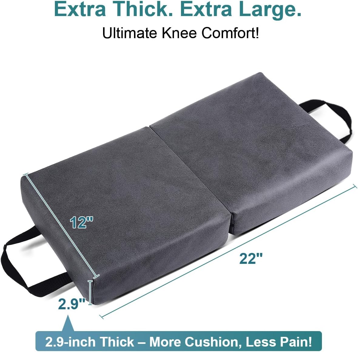 i frmmy Extra Thick Memory Foam Kneeling Cushion Pad- Garden Kneeler for Gardening, Bath Kneeler for Baby Bath, Knee Mat for Work, Extra Large 22x12 Inch, Thick 2.9 Inch (Dark Gray)