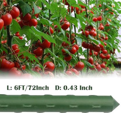 Sunnyglade 72 Inch Garden Stakes, Tomato Stakes Plastic Coated Metal Plant Sticks Stakes Supports for Indoor Outdoor Plants Vegetable (30)