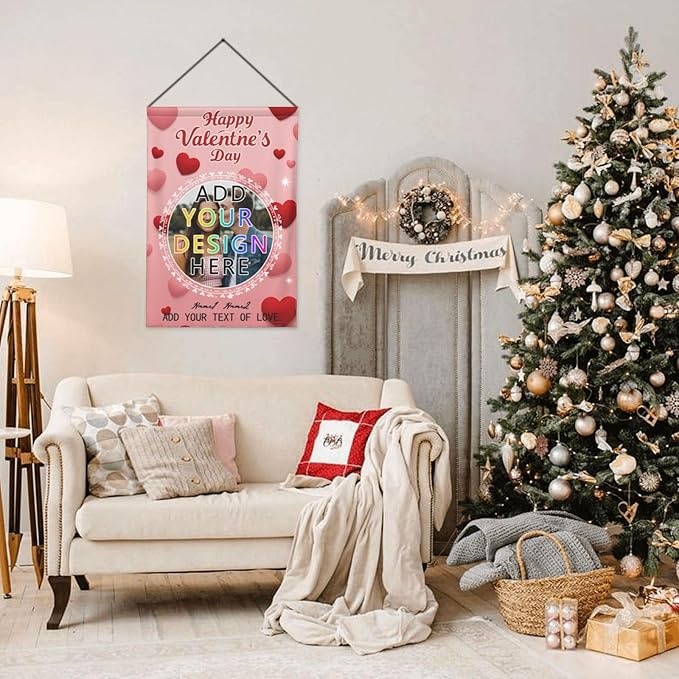 Custom Valentine Garden Flag for Outdoor Personalized Valentines Yard Flags Decor Customized Flag Add Your Own Picture Text House Lawn Banner Double Sided Home Wall Decoration 12.5x18 28x40