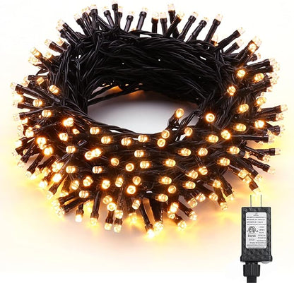 Brizled Outdoor Christmas Lights, 78.74ft 240 LED Christmas Lights, Plug in Christmas Tree Lights Connectable, 8 Modes Mini Led String Lights Waterproof for Indoor Outside Xmas Decorations Warm White