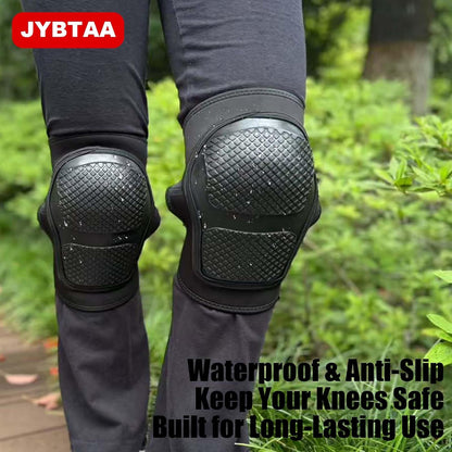 Heavy Duty Knee Pads for Men Women Construction, Garden Knee Pad for Tactical Work, Safety Kneeling Pad with Adjustable Anti-slip Straps for Flooring Cleaning, Waterproof & Durable Knee Cuhsion, Black L (1 Pair)