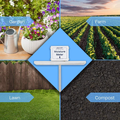 Reotemp 48 Inch Garden and Compost Moisture Meter, Garden Tool Ideal for Soil, Plant, Farm and Lawn Moisture Testing