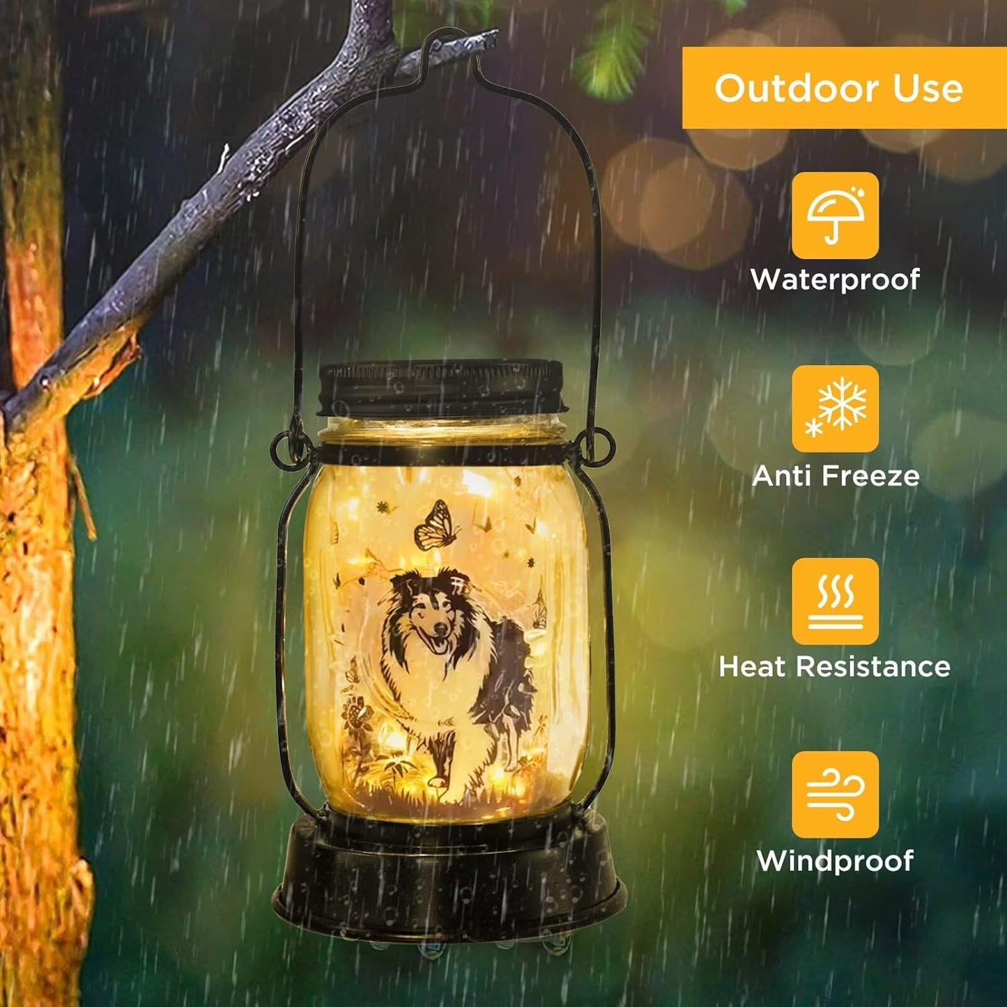 Sheltie Gifts for Women/Men Sheltie Solar Lanterns Dog Mom Birthday Dog Lovers Lantern Pet Loss Pet Memorial Lights Solar Garden Decoration for Yard, Patio,Backyard,Porch Torches