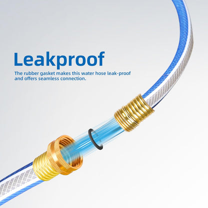 Short Leader Blue Garden Hose 3/4 in. x 10 ft.-Kink Free, Leakproof, Flexible -Heavy Duty Durable Lightweight Water Pipe for Commercial Use, Lawn Care & Equipment Connection - Male to Female Fittings