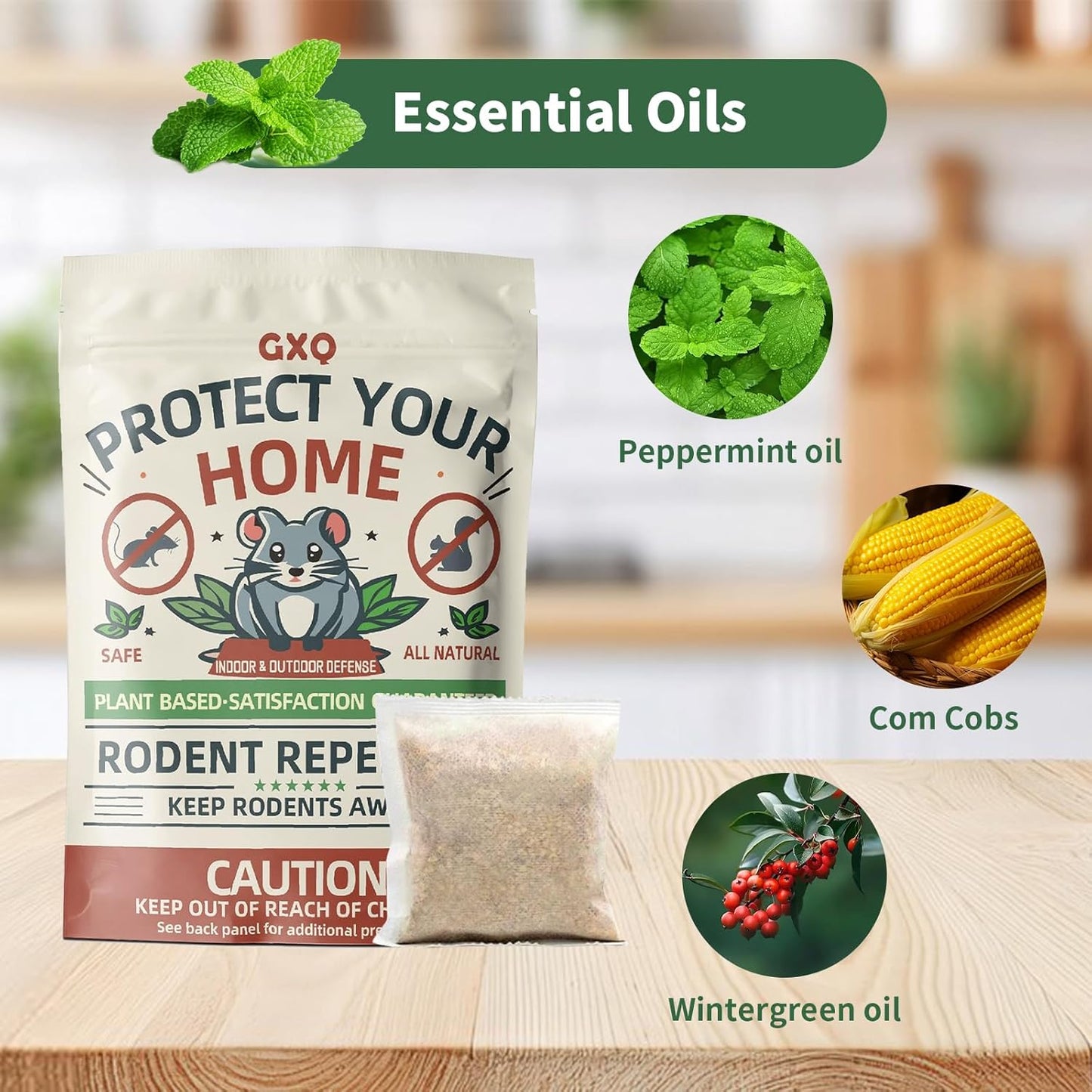 Mouse Repellent Pouches, 10 Pack Peppermint Oil Rodent Mouse Deterrent, Suitable for Indoor and Outdoor Use, Prevents Squirrels Spider Pests and Repels Mice, Safe for Pets and Family