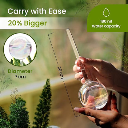 6 Pcs Iridescent Self Watering Globes, Glass Rainbow Plant Watering Globes, Self Watering Planter Insert, Automatic Plant Waterer Indoor, Plant Watering Devices, Plant Water Globes, Watering Bulb