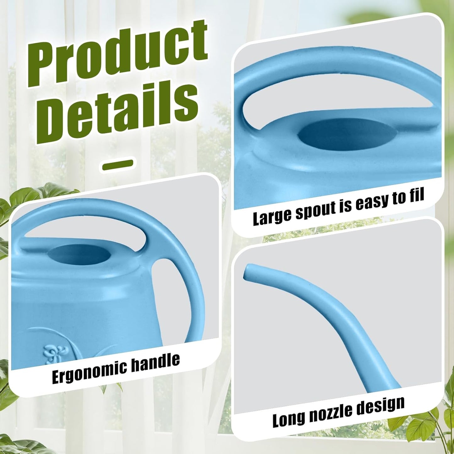 Plant Watering Can - 1/2 Gallon - Sky Blue