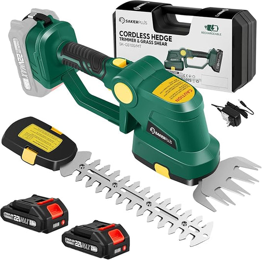 Rechargeable 2-in-1 Hedge and Grass Trimmer, 22V Lightweight Cordless Shrub Cutter with Adjustable Head, Battery and Charger Included – Ideal for Lawn and Garden Work