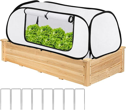 ANGAR Pop Up Winter Garden Covers for Raised Beds, 45" x 22" x 16"Plant Covers Freeze Protection, Garden Rows Greenhouse Raised Bed Cover for Seedlings Vegetable Fruits Rows, Includes 8 Stakes