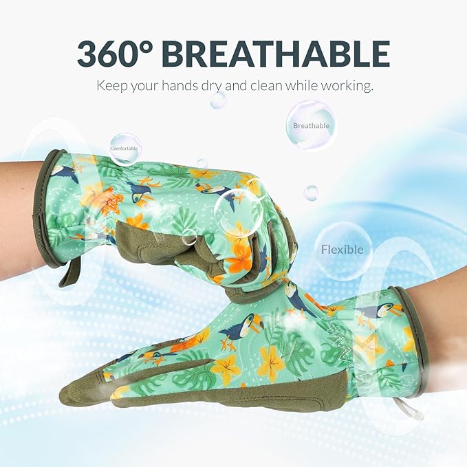 Baidast Gardening Gloves for Women Garden Gloves for Womens Thorn Proof for Women's Gifts Digging Planting Pruning Weeding(Teal)