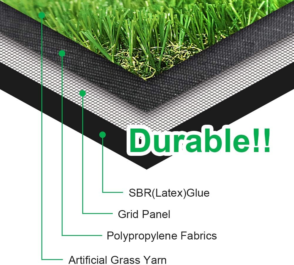 SunVilla 4'X80' Artificial Grass Realistic [Customized Sizes] Grass Height 1 3/8" Indoor/Outdoor Artificial Grass/Turf Many Sizes 4FTX80FT (320 Square FT)