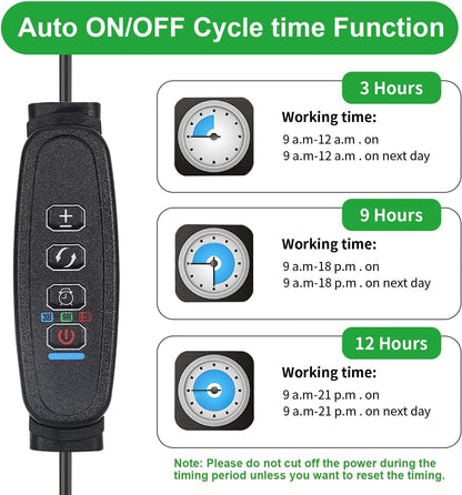 LED Grow Light Strips, Grow Lights for Indoor Plants Full Spectrum 3000K, 78 LEDs Plant Light with 3/9/12H Timer, 10 Dimmable Levels for Seedling Succulent and Plant Shelf, 3 Head 8.6 Inches