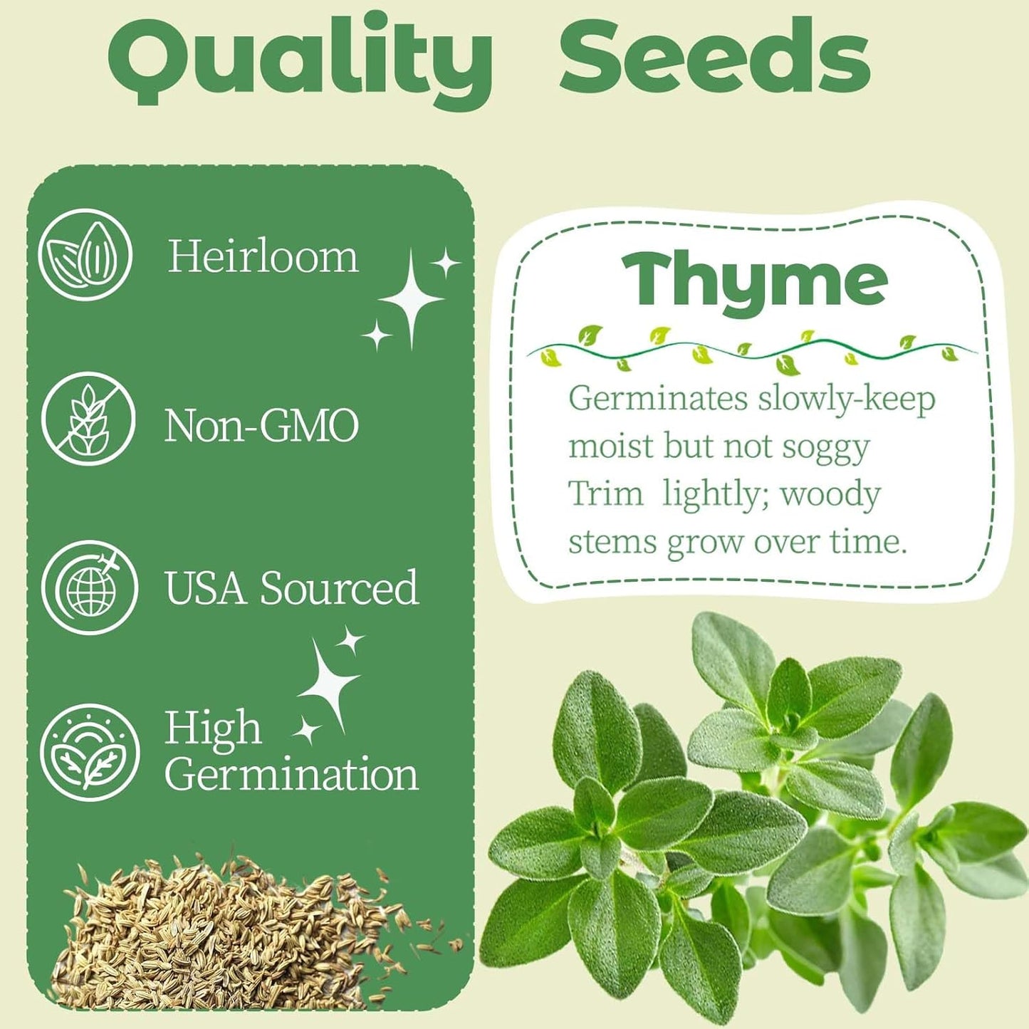 Herb Seed Pods Kit Hydroponic - Refill Pod for All Indoor Garden, 8 Grow Pods with Seeds of Thyme, Compatible with All Hydroponics Growing Systems